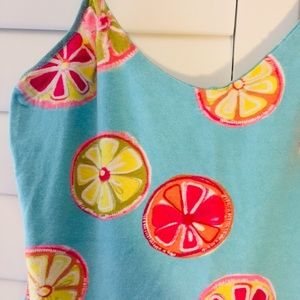 Blumarine blue citrus tank top